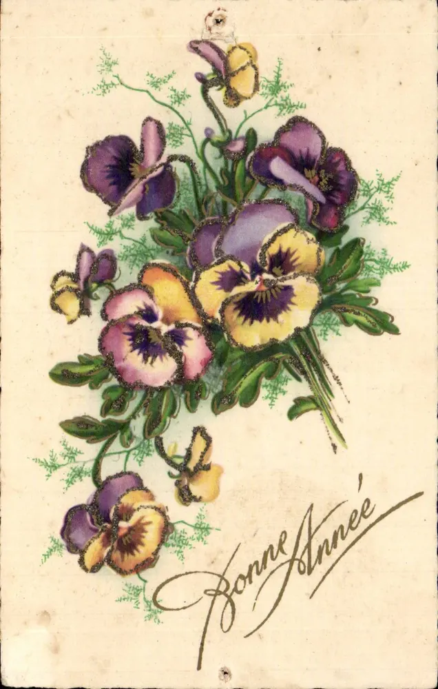 Blumenstrauß — Frohe Weihnachten — Druckerei F. R.I.C., Toulon - Vorderseite