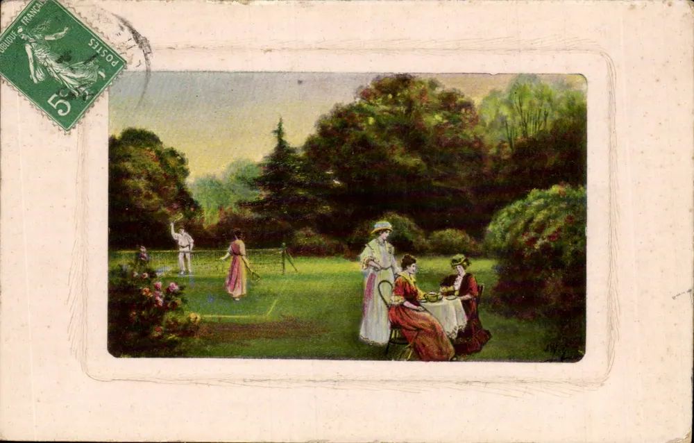 Croquet-Spiele im Park — Verlag W. W. — Serie 4014 - Vorderseite