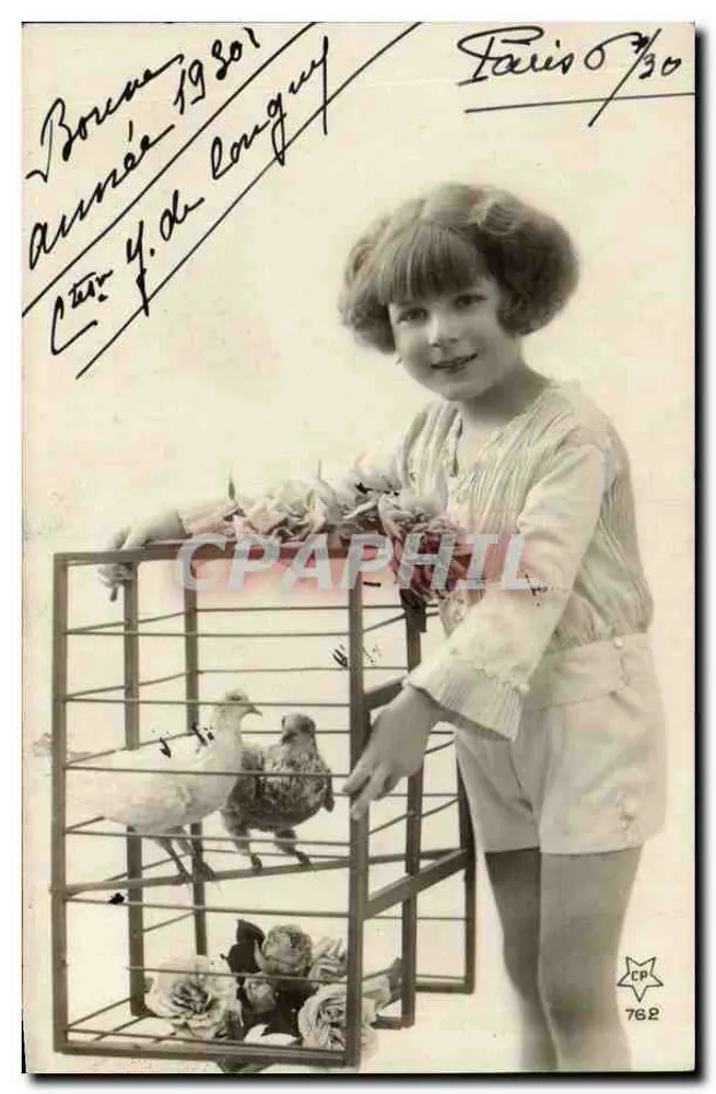 Mädchen mit einer Taubentraube — Paris, 1930 — 762 - Vorderseite