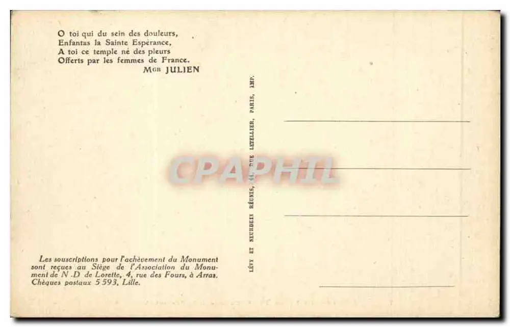 Notre-Dame-de-Lorette — Die Kapelle und die Turm — Cordonnier, Architekt; Coin, Bildhauer - Rückseite