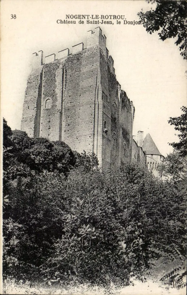 Nogent-le-Rotrou — Schloss Saint-Jean, der Bergfried — Phototypie Jhot - Vorderseite
