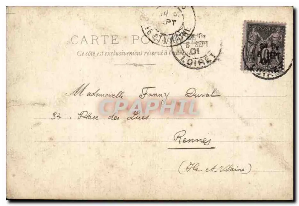 Quatro crianças em uma praia — Editor não visível — datada em torno de 1901 - Verso