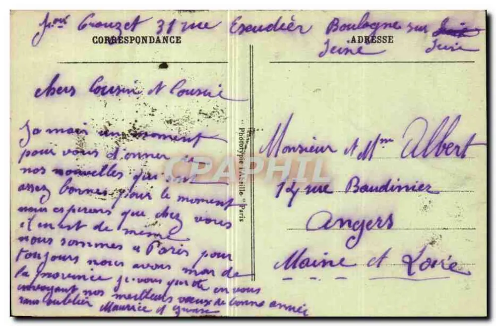 Schloss Longchamps — Bois de Boulogne — Paris — Verlag L'Asbille, Nr. 8 - Rückseite