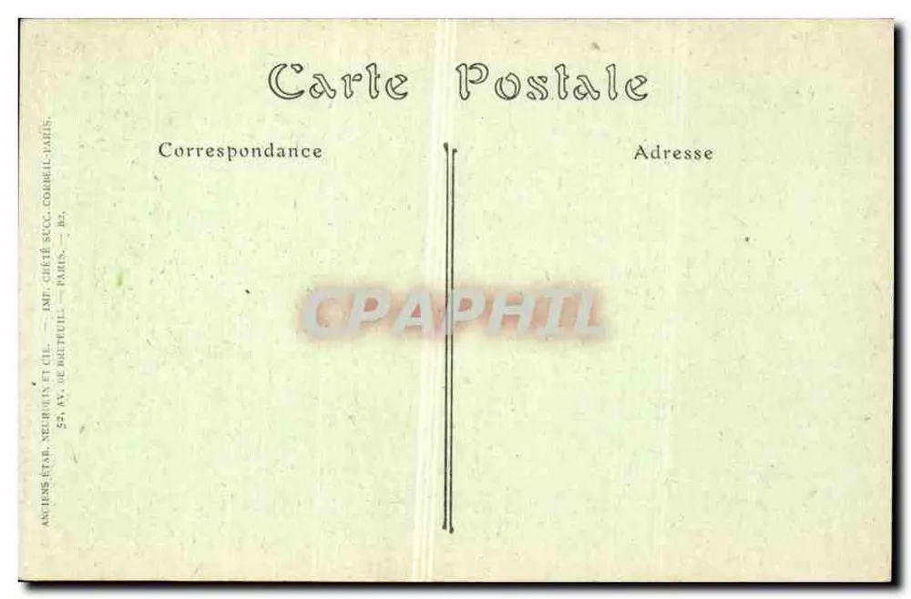 Cume da Torre Eiffel — Aparelhos de observação científica e antenas telegráficas — Imprensa de Bietuel, Paris - Verso