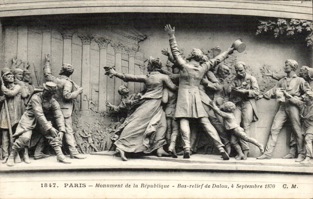 Paris — Monument da República — bas-relief de Dalou, 4 de setembro de 1870 - Frente