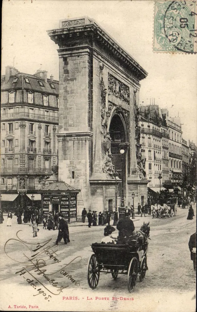 Paris - A Porta Saint-Denis — A. Taride, Paris, número de série não visível - Frente