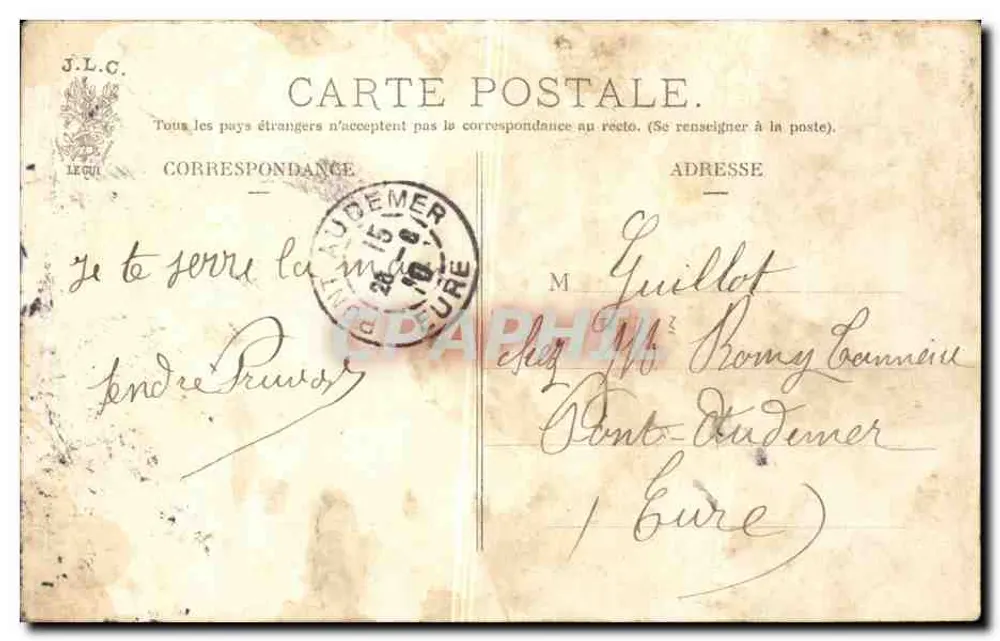 Paris — Rathaus des 1. Arrondissements — J. L. C. - Rückseite