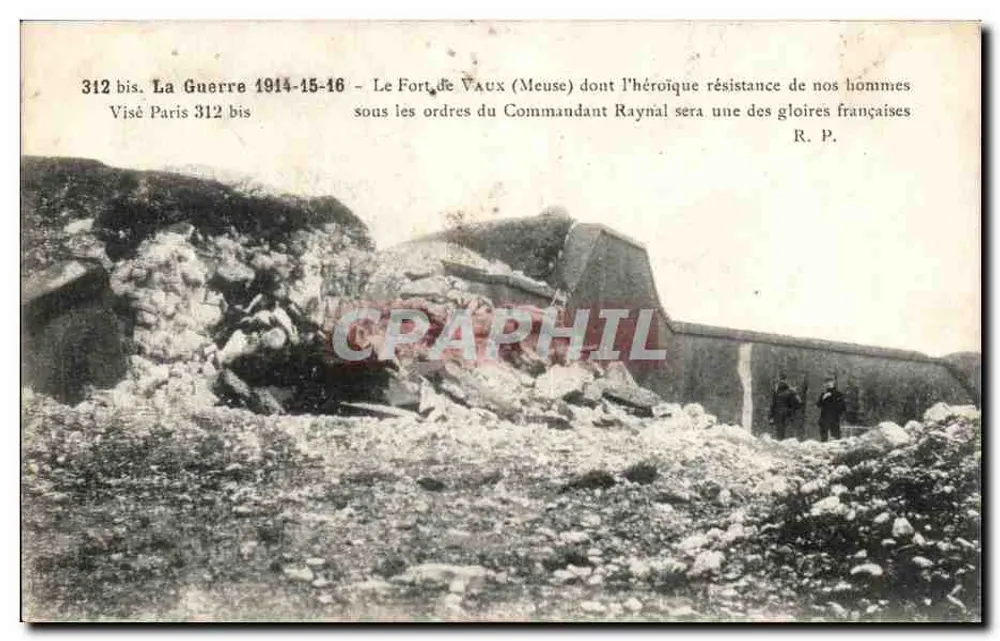 Das Fort von Vaux (Meuse) — Zerstörung nach dem Gefecht — Visé Paris 312 bis - Vorderseite
