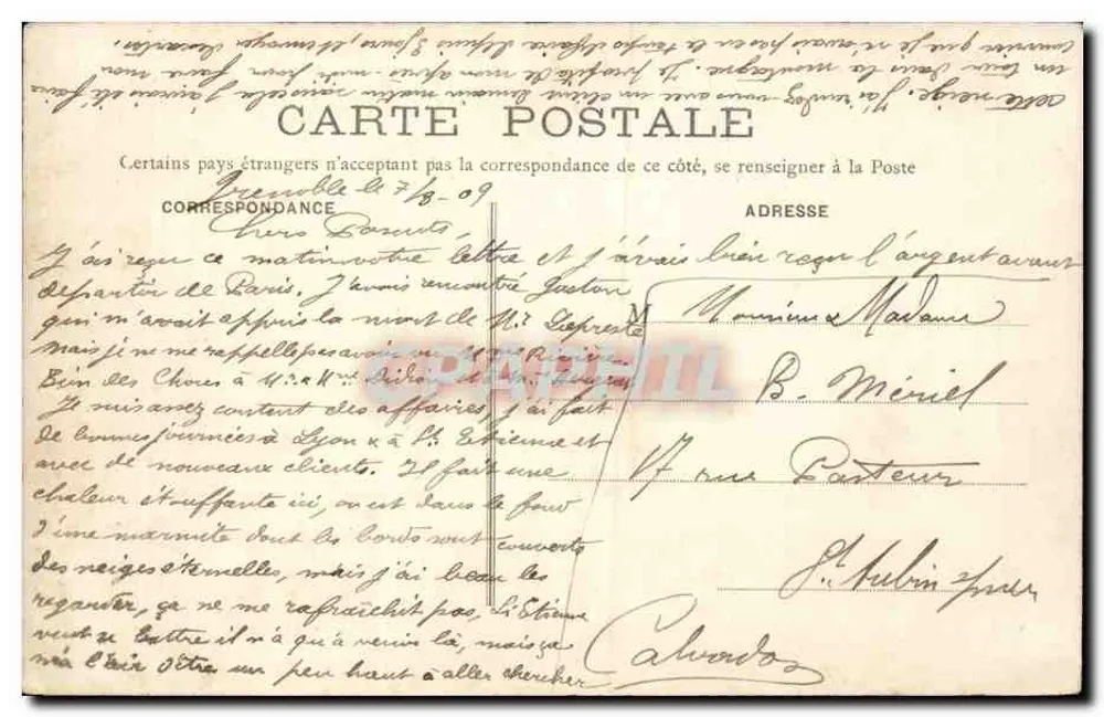 Grenoble - Panorama der Stadt und der Alpen — unbekannter Verlag, Nr. 170 - Rückseite