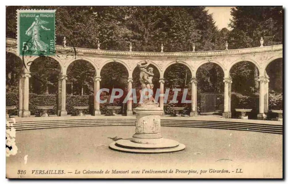 Versailles — A Colunata de Mansart com o sequestro de Proserpina, por Girardon - LL - Frente