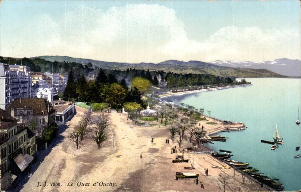 O Quai d'Ouchy — vista panorâmica — J. J. 7950 - Frente