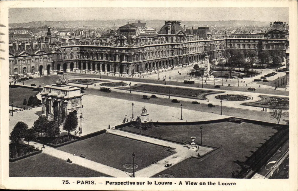 Paris — Perspectiva sobre o Louvre — A View on the Louvre — 75. — Editor não visível - Frente