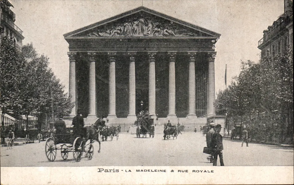 Paris - A Madeleine e a Rue Royale — editor não identificado, número de série não visível - Frente