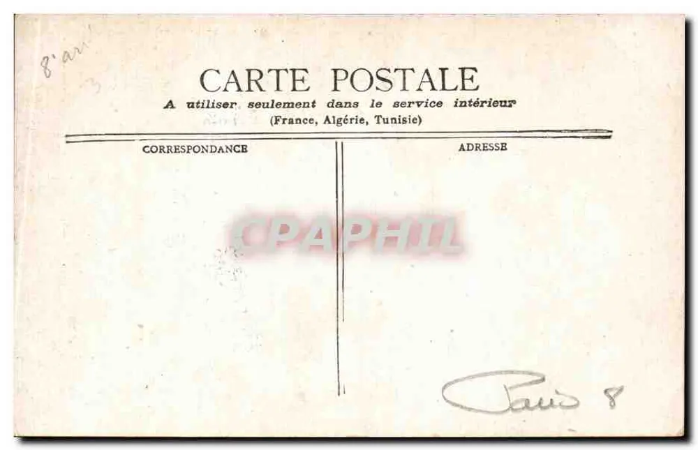 Paris - A Madeleine e a Rue Royale — editor não identificado, número de série não visível - Verso