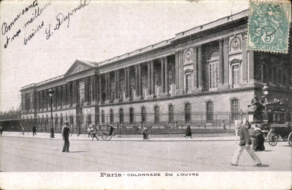 Paris - Colunata do Louvre — vista arquitetônica — editor não identificado, número de série não visível - Frente