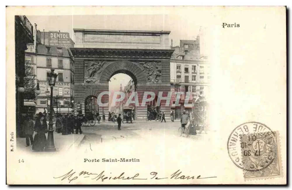 Porta Saint-Martin — Paris — B.R.F. Paris n°14 - Frente