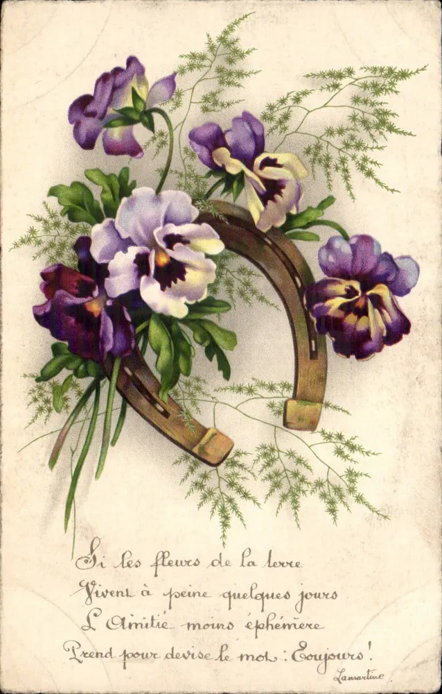 Blumen und Pferdeschuh — Lamartine — Lamartine - Vorderseite