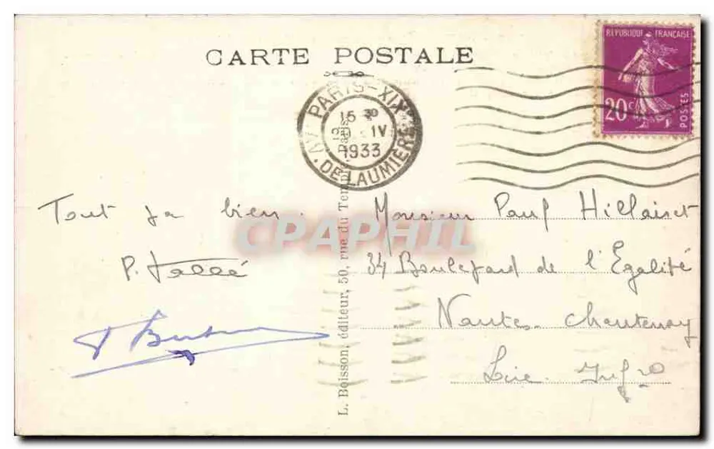 PARIS — Panorama da Escola Militar — J. H. - Verso
