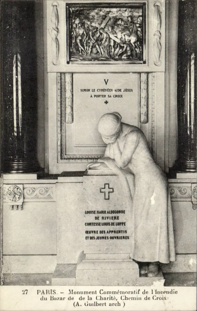 Gedenkstein des Brandes der Charité — Paris — (A. Guilbert, Architekt) - Vorderseite