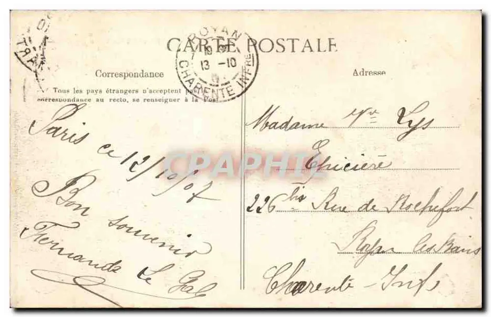 Platz und Fontäne Saint-Michel — Paris — Verlag ELD, n°39 - Rückseite