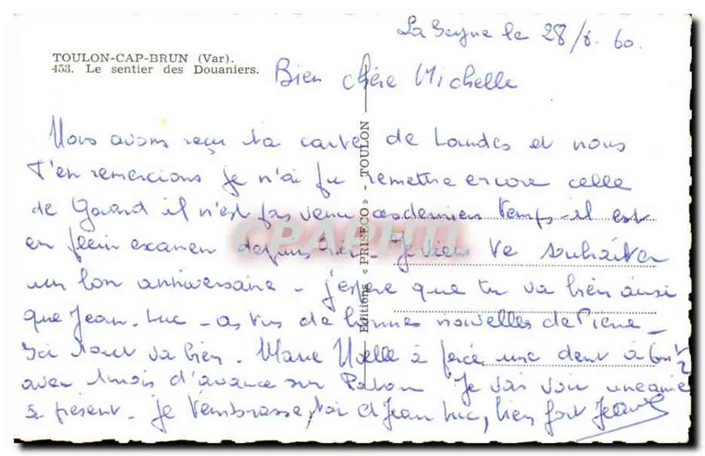 Der Zollbeamtenweg — La Baume (Cap Brun, Var) — Éditions « Toulon » - Rückseite
