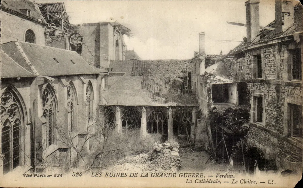 Die Ruinen des Großen Krieges — Verdun. — Die Kathedrale. — Der Cloister. — LI. — Visé Paris n° 524 - Vorderseite