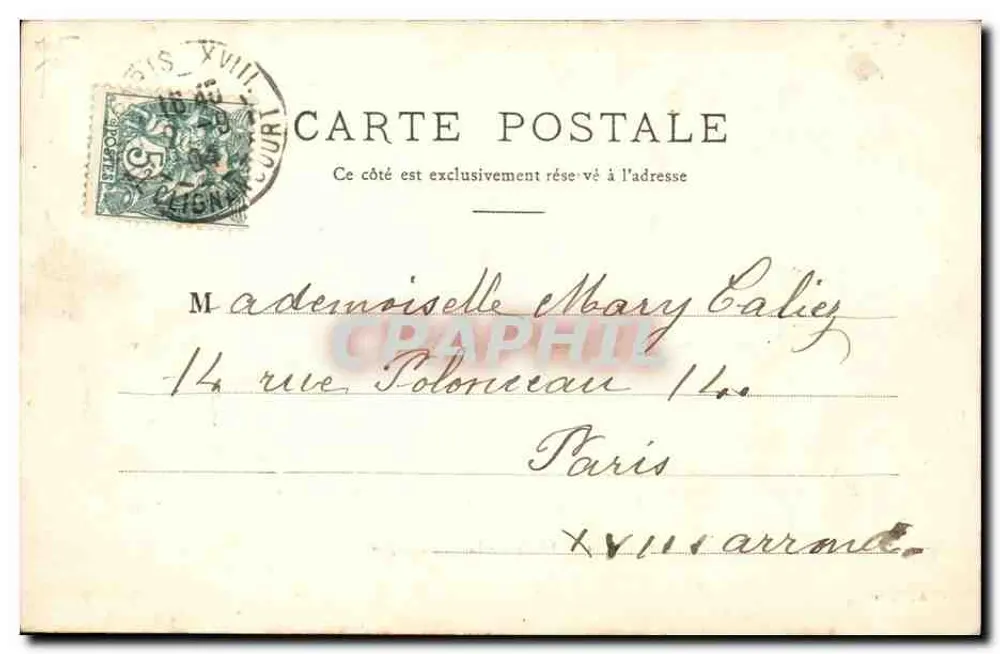 Paris — Praça da República — G. C. A., Paris, n° 809 - Verso