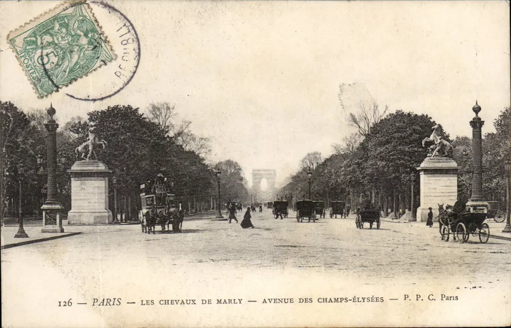 Paris — Die Pferde von Marly — Avenue des Champs-Élysées — P.P.C. Paris - Vorderseite