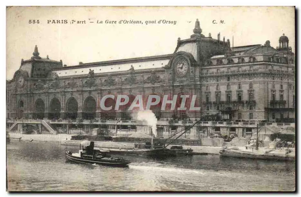 Paris (7. Arrondissement) — Die Gare d'Orléans, Quai d'Orsay — C. M. n° 554 - Vorderseite