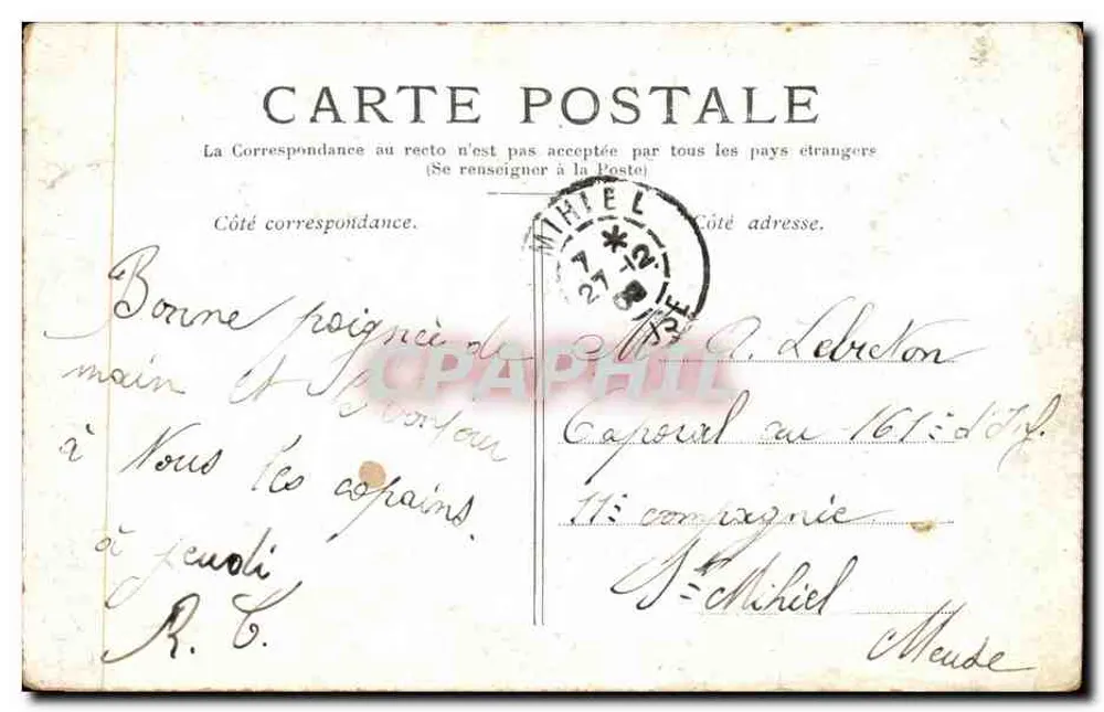 Paris — A praça da Concorde — editor não identificado - Verso
