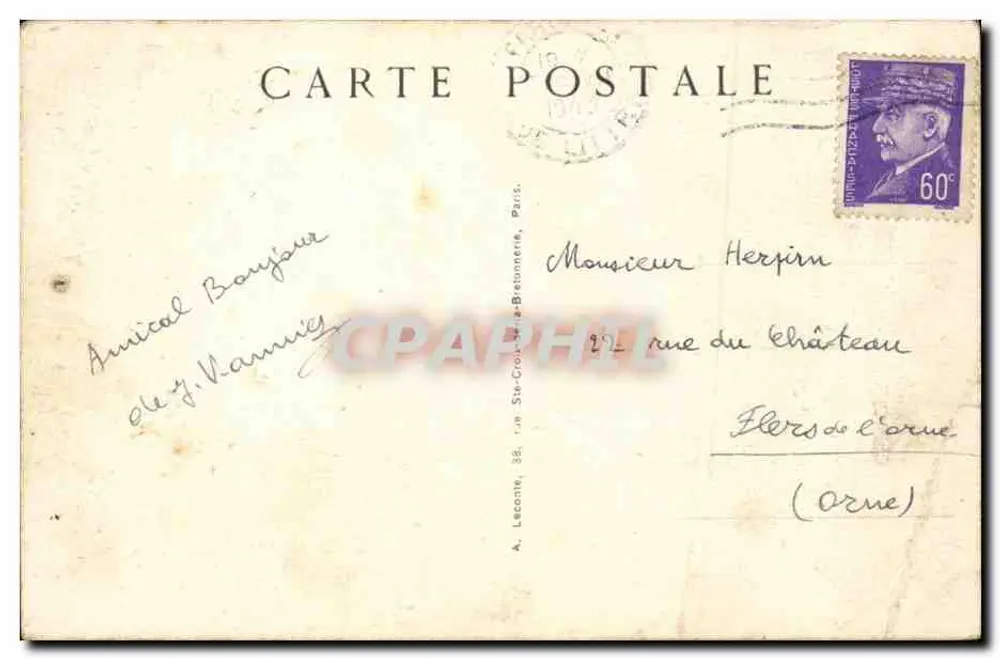 Paris — Place de la Concorde — editor A. Lecointe, n°59 - Verso