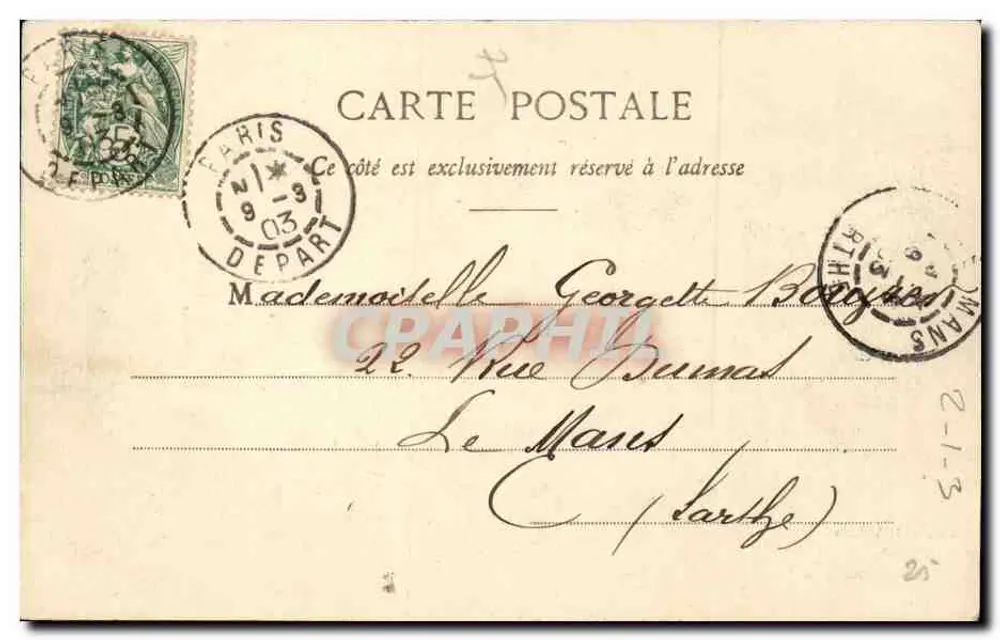 Parijs - De Boulevard Montmartre — levendige uitzicht met bord 'KEUTLINE' — n°26 - Achterkant