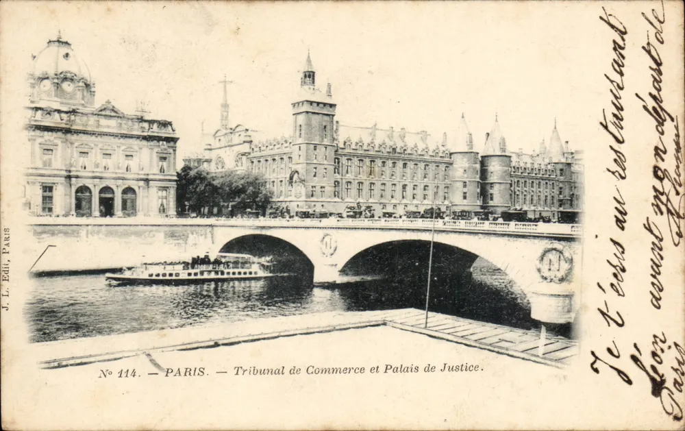 Paris — Tribunal de Comércio e Palácio de Justiça — J. L. Edi, Paris, N° 114 - Frente