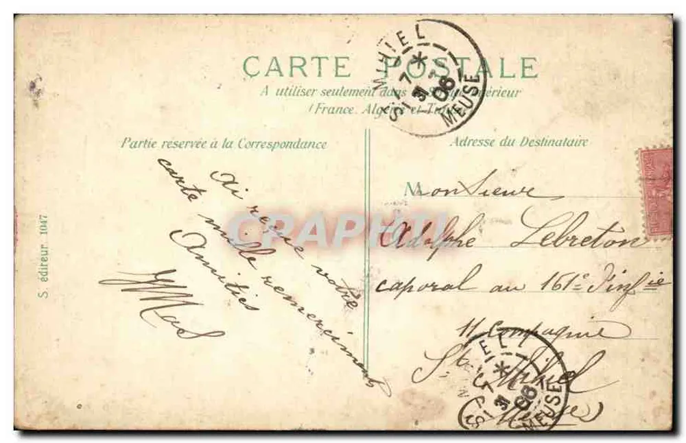 Paris — Pont dos Artes e a Academia — S. editor 1907 - Verso