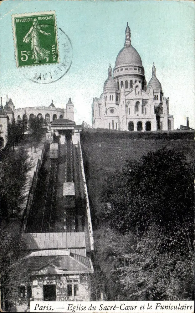 Paris — Kirche des Heiligen Herzens und der Funicular — Verlag Bengalme - Vorderseite