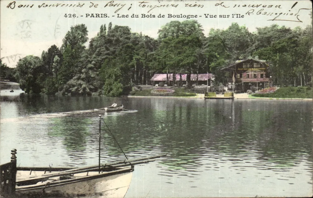 Paris - Lac du Bois de Boulogne - Blick auf die Insel - R. Garsegnial - Vorderseite