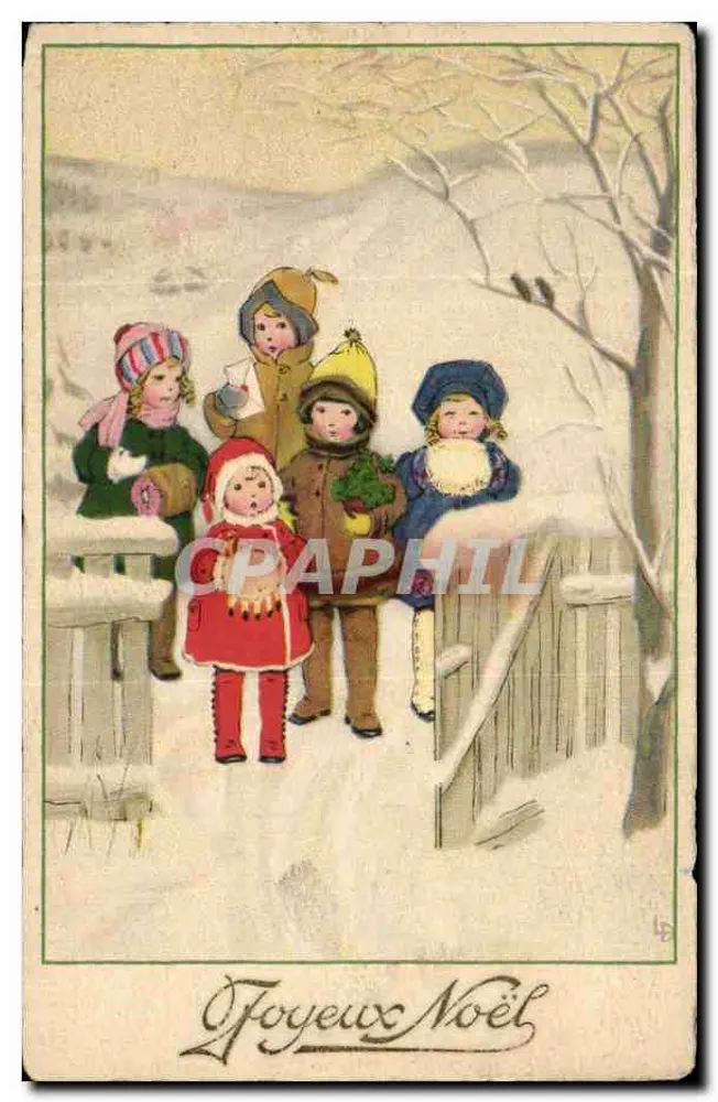 Kinder im Winter — Frohe Weihnachten — Verlag LB, Seriennummer 2648 - Vorderseite