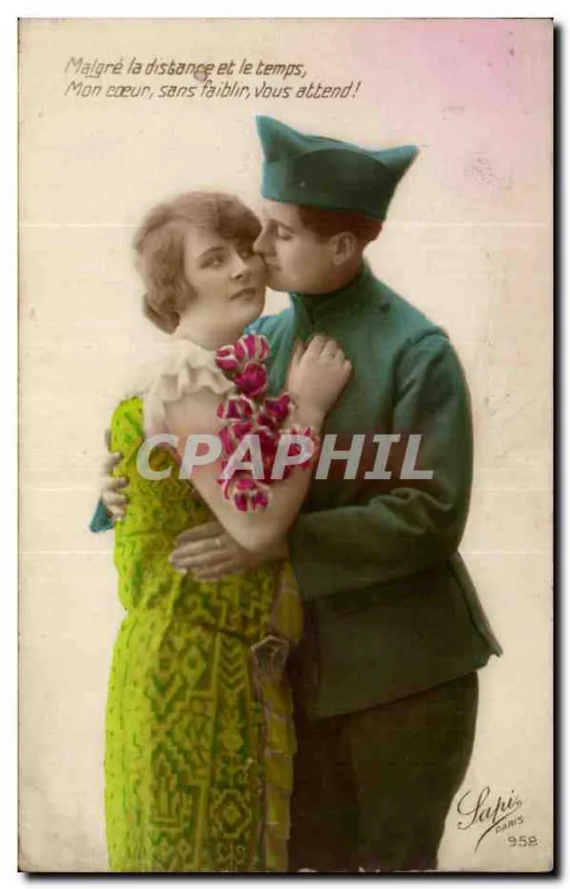 Soldat und Frau in historischem Kleid — Lapi's Paris 958 - Vorderseite