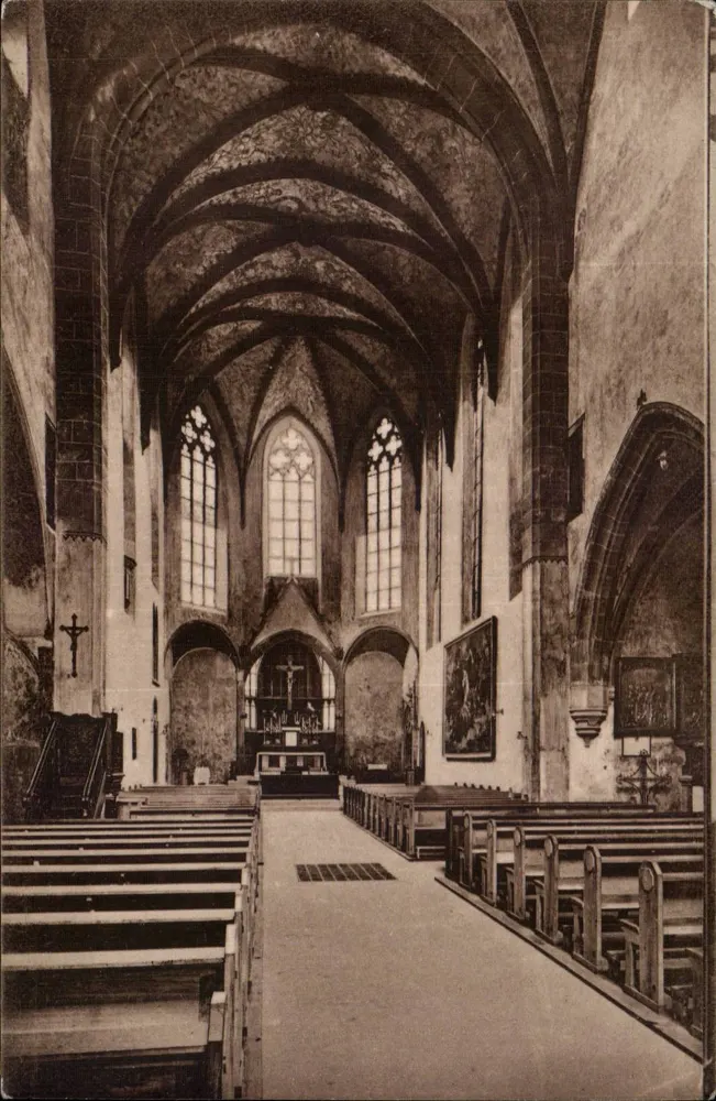 Mittelschiff mit Hauptaltar der Karmelitenkirche Mainz — Ludwig Feist, n° 4239 - Vorderseite