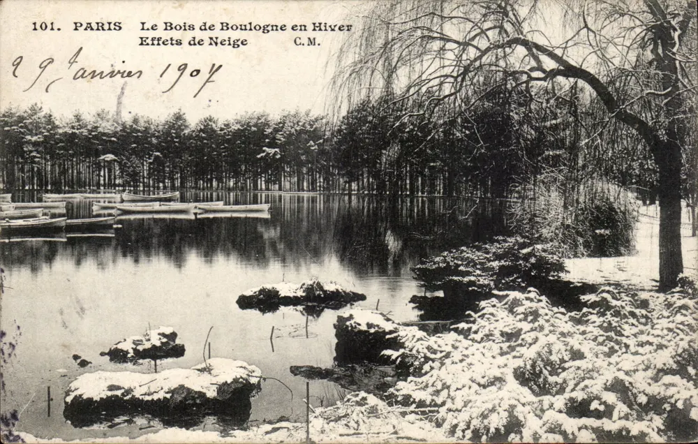 Paris — Der Bois de Boulogne im Winter — Schneeeffekte — C.M. — n°101 - Vorderseite