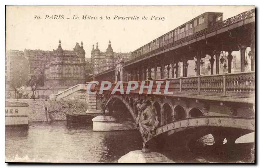 Paris – A Estação do Metrô na Passerelle de Passy — editor P. M. – 80 - Frente