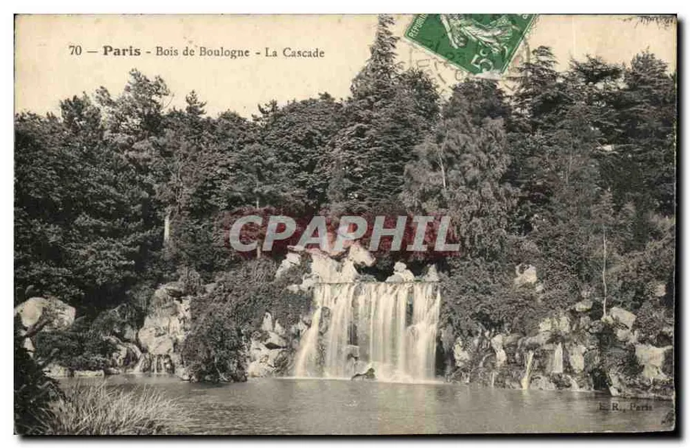 Paris - Bois de Boulogne - A Cascata — Éditeur H. R. Paris, n°70 - Frente
