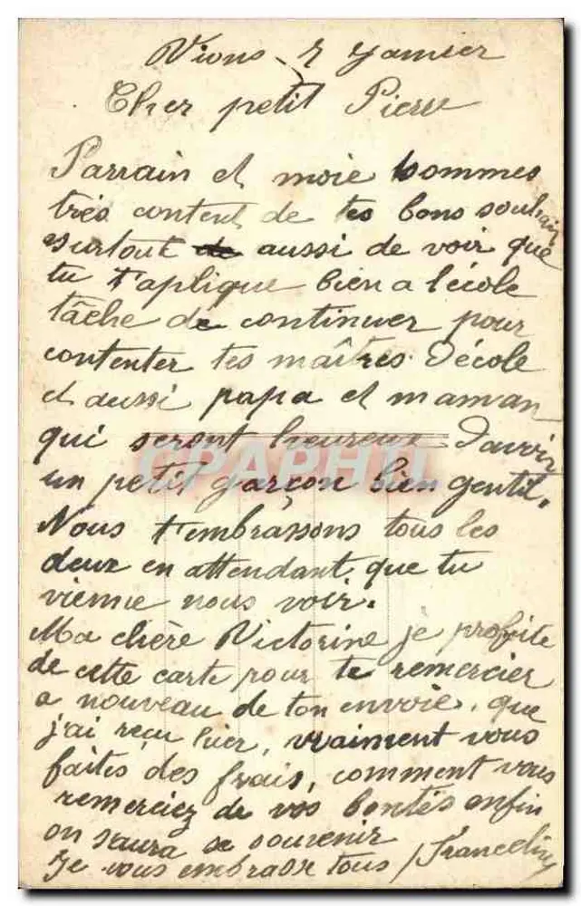 Paesaggio rurale con casa e chiesa — edizione '2921' — editore non identificato - Verso