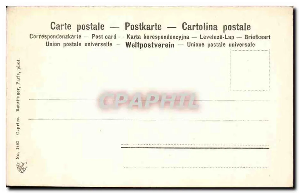 Menina pequena — coiffure com laços — Rautlinger, Paris, n° 1463 - Verso