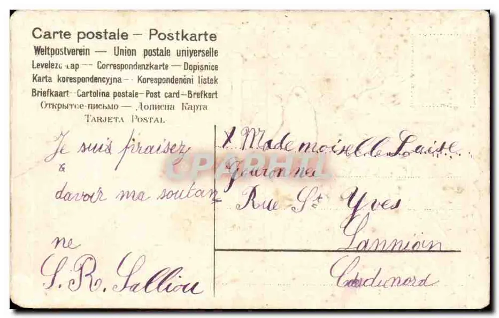Vögel auf einem Draht — Souvenir d'Amitié — Verlag nicht sichtbar - Rückseite