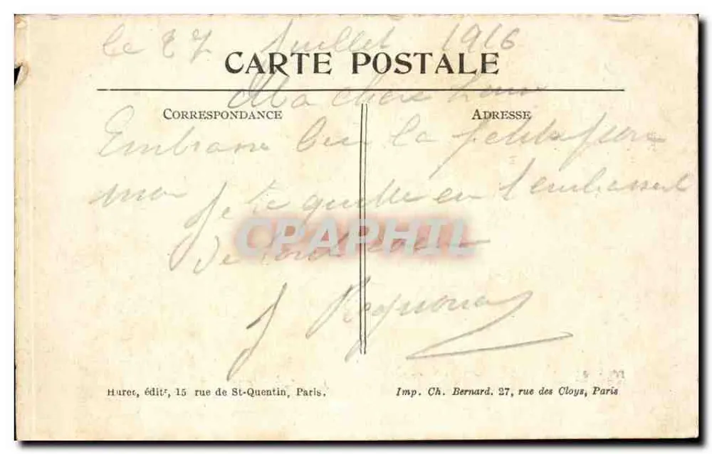 L'ÉCHELLE-ST-AURIN (Somme) — Ruine del Castello — Visé a Parigi N° 198 — Guerra 1914-1915 - Verso