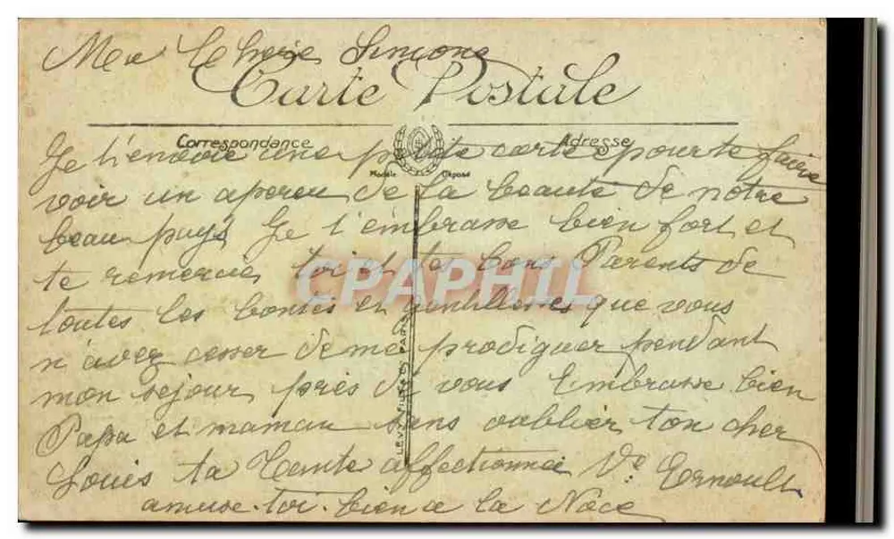 Versailles — A Orangerie — O Castelo — LL. — N° 93 - Verso