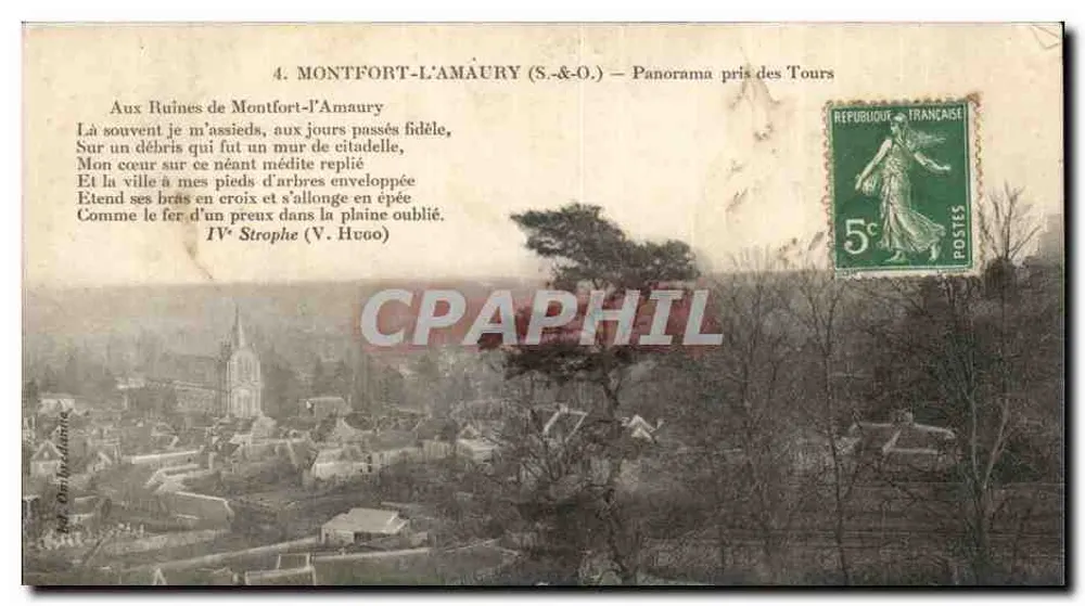 Montfort-l'Amaury (S.-&-O.) — Panorama aus den Türmen — Verleger Omlardant - Vorderseite