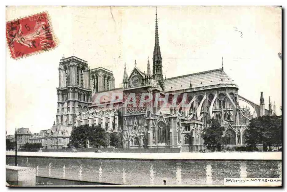 Paris - Notre-Dame — vista da catedral — editor Schuck & Fils - Frente