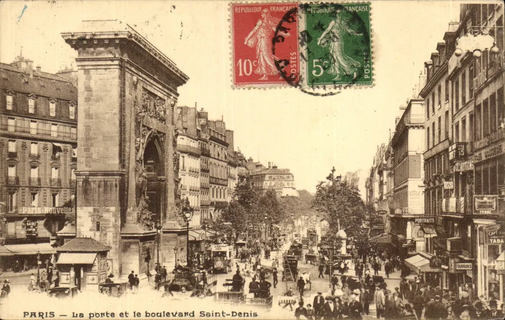 Paris — A postagem e a avenida Saint-Denis — editor Paris-Nouvelle - Frente